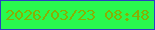 文字の大きさ：5、枠の色：2a3fc3、背景の色：29f94e、文字の色：88af04 無料ブログパーツのブログ時計