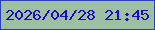 文字の大きさ：2、枠の色：2a40ba、背景の色：9dc0a2、文字の色：1a0cc9 無料ブログパーツのブログ時計