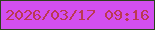 文字の大きさ：1、枠の色：2a431b、背景の色：d24ff0、文字の色：bb3953 無料ブログパーツのブログ時計