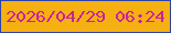文字の大きさ：5、枠の色：2a43a7、背景の色：f5b012、文字の色：ca219d 無料ブログパーツのブログ時計
