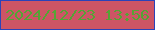 文字の大きさ：1、枠の色：2a43b9、背景の色：cd5565、文字の色：55a435 無料ブログパーツのブログ時計