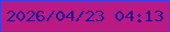 文字の大きさ：1、枠の色：2a46fa、背景の色：bd1982、文字の色：120e9b 無料ブログパーツのブログ時計