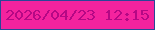 文字の大きさ：5、枠の色：2a4797、背景の色：f4239e、文字の色：b50885 無料ブログパーツのブログ時計