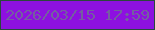 文字の大きさ：3、枠の色：2a483d、背景の色：8d11e0、文字の色：745fa0 無料ブログパーツのブログ時計
