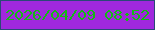 文字の大きさ：4、枠の色：2a4877、背景の色：a028dd、文字の色：14b916 無料ブログパーツのブログ時計