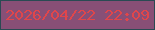 文字の大きさ：4、枠の色：2a4a53、背景の色：884f76、文字の色：e0464b 無料ブログパーツのブログ時計