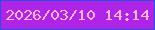 文字の大きさ：4、枠の色：2a4fe7、背景の色：ae25e8、文字の色：fbb6d7 無料ブログパーツのブログ時計