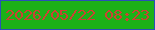 文字の大きさ：5、枠の色：2a50b8、背景の色：1cb118、文字の色：cb4233 無料ブログパーツのブログ時計