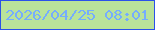 文字の大きさ：1、枠の色：2a52e9、背景の色：b9e39a、文字の色：75adfd 無料ブログパーツのブログ時計