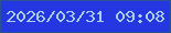 文字の大きさ：1、枠の色：2a5393、背景の色：2437e1、文字の色：abcfe7 無料ブログパーツのブログ時計
