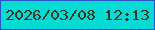 文字の大きさ：1、枠の色：2a54c3、背景の色：06dad5、文字の色：2f3824 無料ブログパーツのブログ時計
