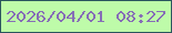 文字の大きさ：5、枠の色：2a555e、背景の色：befba9、文字の色：866db7 無料ブログパーツのブログ時計