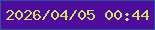 文字の大きさ：5、枠の色：2a559a、背景の色：4e0b9d、文字の色：cde758 無料ブログパーツのブログ時計