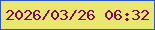 文字の大きさ：1、枠の色：2a55d2、背景の色：eae770、文字の色：7f0953 無料ブログパーツのブログ時計