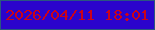 文字の大きさ：5、枠の色：2a577f、背景の色：2b04cc、文字の色：cc0218 無料ブログパーツのブログ時計