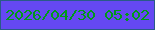 文字の大きさ：4、枠の色：2a5a89、背景の色：6548f3、文字の色：00991a 無料ブログパーツのブログ時計