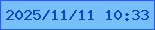 文字の大きさ：4、枠の色：2a5ce8、背景の色：76c0fa、文字の色：0946cf 無料ブログパーツのブログ時計
