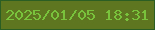 文字の大きさ：3、枠の色：2a5e22、背景の色：5f7621、文字の色：78c23c 無料ブログパーツのブログ時計