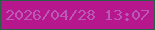 文字の大きさ：5、枠の色：2a5f48、背景の色：b6178d、文字の色：b95ab4 無料ブログパーツのブログ時計