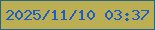 文字の大きさ：3、枠の色：2a6381、背景の色：bcaf53、文字の色：185dc9 無料ブログパーツのブログ時計