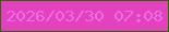 文字の大きさ：1、枠の色：2a6506、背景の色：e341bd、文字の色：eb6fe4 無料ブログパーツのブログ時計