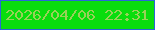 文字の大きさ：1、枠の色：2a66d8、背景の色：09dd0d、文字の色：99d158 無料ブログパーツのブログ時計