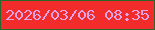 文字の大きさ：5、枠の色：2a672d、背景の色：f22c2a、文字の色：e3a4e6 無料ブログパーツのブログ時計