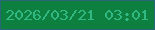文字の大きさ：3、枠の色：2a6779、背景の色：0d7f3e、文字の色：31b883 無料ブログパーツのブログ時計