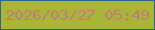 文字の大きさ：4、枠の色：2a678a、背景の色：aab435、文字の色：bd7f7d 無料ブログパーツのブログ時計