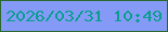 文字の大きさ：3、枠の色：2a682c、背景の色：859af7、文字の色：0a9d8e 無料ブログパーツのブログ時計