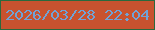 文字の大きさ：5、枠の色：2a693d、背景の色：c8522f、文字の色：70a2d7 無料ブログパーツのブログ時計
