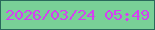 文字の大きさ：4、枠の色：2a695b、背景の色：79d097、文字の色：d540f1 無料ブログパーツのブログ時計