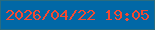 文字の大きさ：1、枠の色：2a6c7f、背景の色：0168a6、文字の色：f44a32 無料ブログパーツのブログ時計