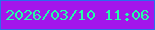 文字の大きさ：3、枠の色：2a6ded、背景の色：a316eb、文字の色：26fca8 無料ブログパーツのブログ時計