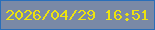 文字の大きさ：5、枠の色：2a6eb9、背景の色：7a89a6、文字の色：ede20f 無料ブログパーツのブログ時計