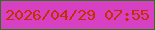 文字の大きさ：1、枠の色：2a731a、背景の色：d740c3、文字の色：c33000 無料ブログパーツのブログ時計