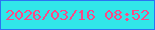 文字の大きさ：4、枠の色：2a74f2、背景の色：31e6e9、文字の色：fd4985 無料ブログパーツのブログ時計