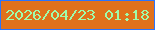 文字の大きさ：4、枠の色：2a74fc、背景の色：e0711b、文字の色：9ffcab 無料ブログパーツのブログ時計
