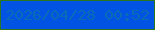 文字の大きさ：2、枠の色：2a771e、背景の色：0053e3、文字の色：0a6bb7 無料ブログパーツのブログ時計