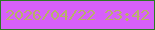 文字の大きさ：5、枠の色：2a7a23、背景の色：d760f9、文字の色：b7b16a 無料ブログパーツのブログ時計