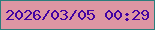 文字の大きさ：1、枠の色：2a7e7c、背景の色：dd96a3、文字の色：4302a2 無料ブログパーツのブログ時計