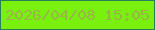 文字の大きさ：4、枠の色：2a7f5b、背景の色：7af00e、文字の色：98b548 無料ブログパーツのブログ時計