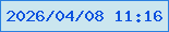 文字の大きさ：1、枠の色：2a80e0、背景の色：cbe6ef、文字の色：0c52df 無料ブログパーツのブログ時計