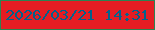 文字の大きさ：2、枠の色：2a8352、背景の色：e51d23、文字の色：01628c 無料ブログパーツのブログ時計