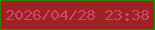 文字の大きさ：3、枠の色：2a8407、背景の色：9c2324、文字の色：d74269 無料ブログパーツのブログ時計