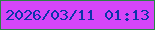 文字の大きさ：2、枠の色：2a8445、背景の色：d545f8、文字の色：0b35ab 無料ブログパーツのブログ時計