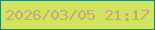 文字の大きさ：4、枠の色：2a8562、背景の色：d1e461、文字の色：caa77a 無料ブログパーツのブログ時計