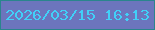 文字の大きさ：1、枠の色：2a858d、背景の色：6c75bd、文字の色：41d0f8 無料ブログパーツのブログ時計
