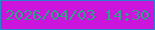 文字の大きさ：4、枠の色：2a85cf、背景の色：cb14dc、文字の色：319e89 無料ブログパーツのブログ時計