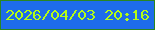 文字の大きさ：3、枠の色：2a8620、背景の色：1e6cea、文字の色：b4fc16 無料ブログパーツのブログ時計